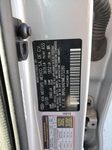 3KPA24AD9ME372280 - 2021 KIA RIO LX SILVER photo 12