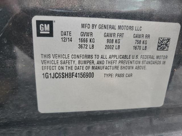 1G1JC6SH8F4156900 - 2015 CHEVROLET SONIC LT GRAY photo 13