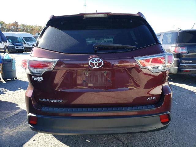5TDKKRFH7FS075174 - 2015 TOYOTA HIGHLANDER XLE MAROON photo 6