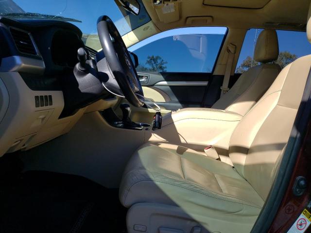 5TDKKRFH7FS075174 - 2015 TOYOTA HIGHLANDER XLE MAROON photo 7