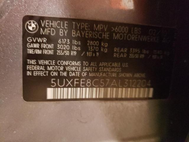 5UXFE8C57AL312204 - 2010 BMW X5 XDRIVE48I GRAY photo 13