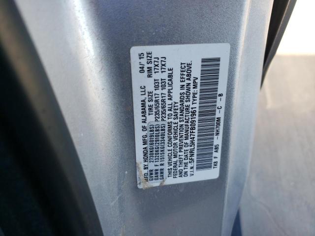 5FNRL5H47FB091961 - 2015 HONDA ODYSSEY EX SILVER photo 13