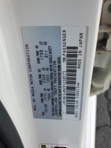 JM1BK34MX91238575 - 2009 MAZDA SPEED 3 WHITE photo 13