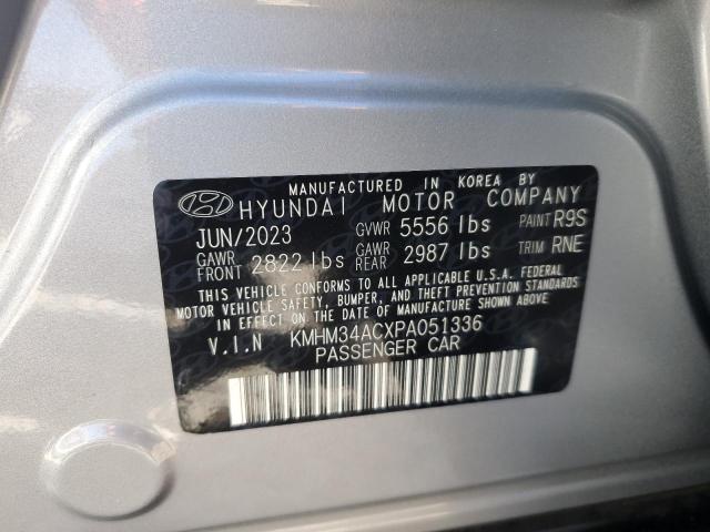 KMHM34ACXPA051336 - 2023 HYUNDAI IONIQ 6 SEL SILVER photo 12