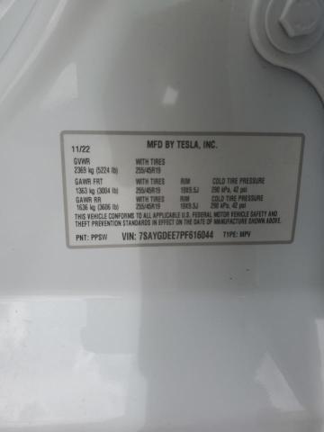 7SAYGDEE7PF616044 - 2023 TESLA MODEL Y WHITE photo 13