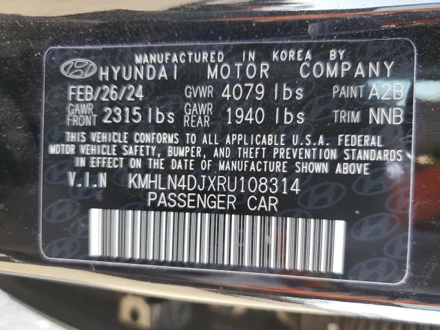 KMHLN4DJXRU108314 - 2024 HYUNDAI ELANTRA LIMITED BLACK photo 12