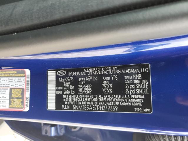 5NMJE3AE7PH279359 - 2023 HYUNDAI TUCSON LIMITED BLUE photo 12