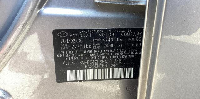 KMHFC46F66A131548 - 2006 HYUNDAI AZERA SE PURPLE photo 10