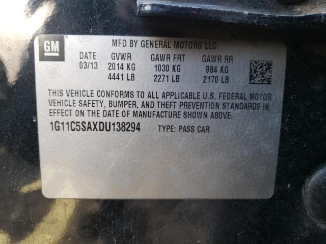 1G11C5SAXDU138294 - 2013 CHEVROLET MALIBU 1LT BLACK photo 12