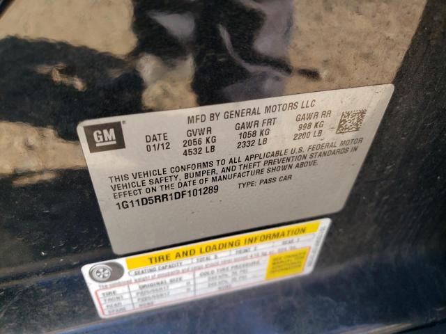 1G11D5RR1DF101289 - 2013 CHEVROLET MALIBU 1LT Қара фото 12