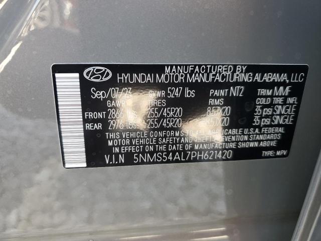 5NMS54AL7PH621420 - 2023 HYUNDAI SANTA FE CALLIGRAPHY GRAY photo 12