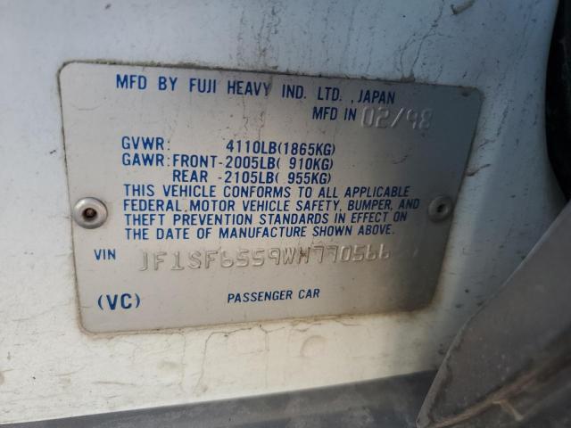JF1SF6559WH770566 - 1998 SUBARU FORESTER S WHITE photo 12