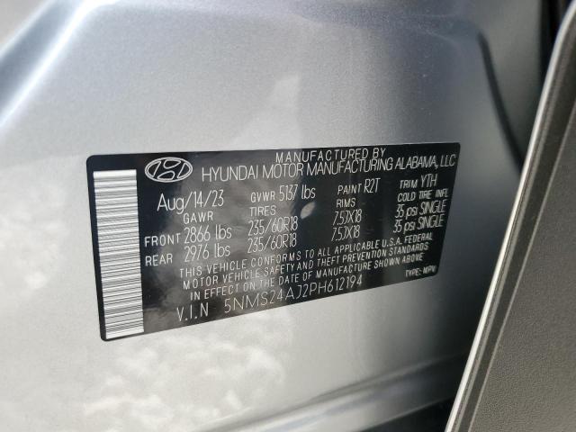 5NMS24AJ2PH612194 - 2023 HYUNDAI SANTA FE SEL SILVER photo 12