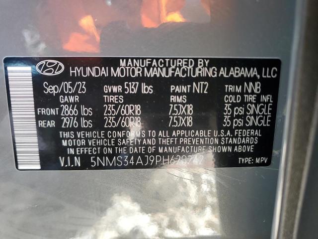 5NMS34AJ9PH620242 - 2023 HYUNDAI SANTA FE SEL PREMIUM CHARCOAL photo 13