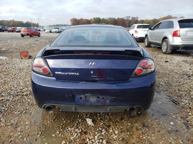 KMHHM66D27U250259 - 2007 HYUNDAI TIBURON GS BLUE photo 6