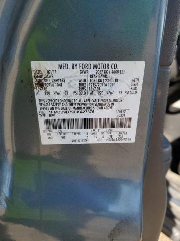 1FMCU9D79CKA27375 - 2012 FORD ESCAPE XLT BLUE photo 12