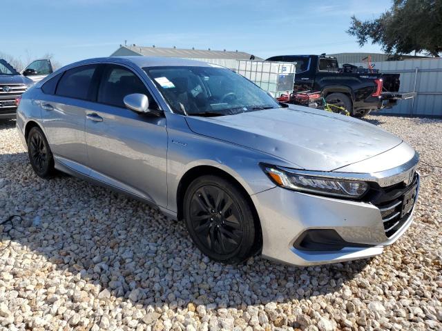 1HGCV3F11MA012966 - 2021 HONDA ACCORD HYBRID SILVER photo 4