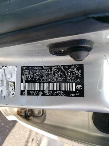 JTDKB20UX40079717 - 2004 TOYOTA PRIUS SILVER photo 13