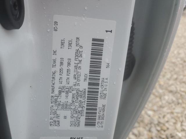 5TFRY5F13LX268064 - 2020 TOYOTA TUNDRA DOUBLE CAB SR/SR5 WHITE photo 12