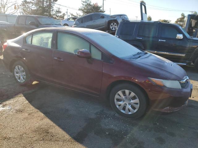 19XFB2F59CE025073 - 2012 HONDA CIVIC LX BURGUNDY photo 4