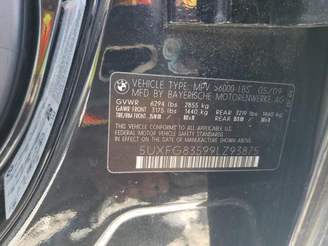 5UXFG83599LZ93875 - 2009 BMW X6 BLACK photo 13