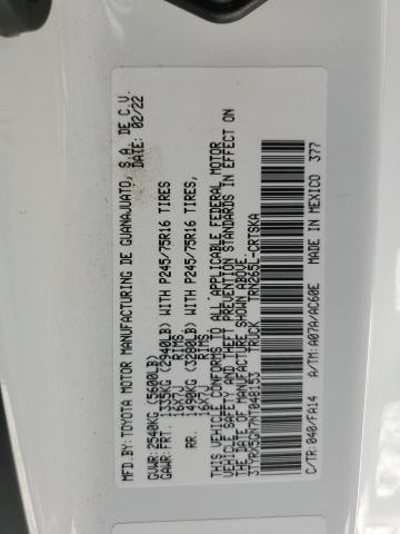 3TYRX5GN7NT048153 - 2022 TOYOTA TACOMA ACCESS CAB თეთრი ფოტო 12