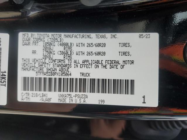 5TFMA5DB0PX105064 - 2023 TOYOTA TUNDRA CREWMAX PLATINUM Schwarz Foto 13