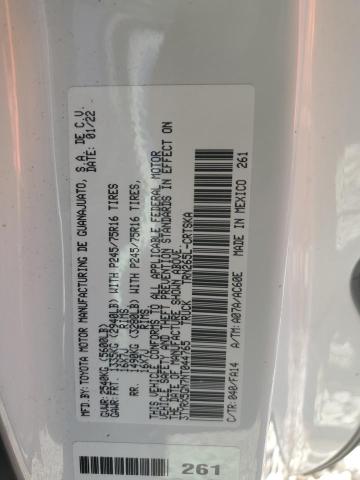 3TYRX5GN7NT044765 - 2022 TOYOTA TACOMA ACCESS CAB თეთრი ფოტო 12