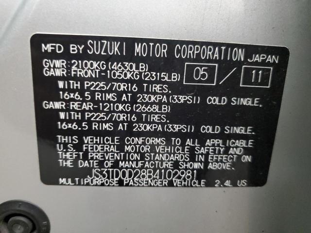 JS3TD0D28B4102981 - 2011 SUZUKI GRAND VITA PREMIUM SILVER photo 14