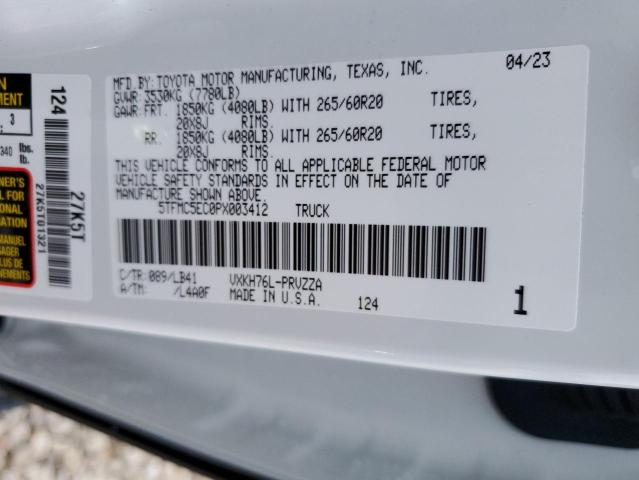 5TFMC5EC0PX003412 - 2023 TOYOTA TUNDRA CREWMAX PLATINUM Weiß Foto 12