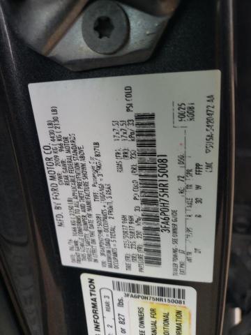 3FA6P0H75HR150081 - 2017 FORD FUSION SE GRAY photo 13