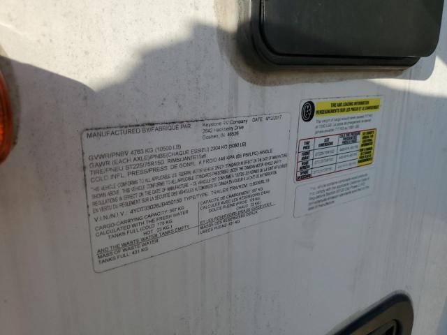 4YDT33026JB450150 - 2018 OUTB TRAVEL TRL TWO TONE photo 10