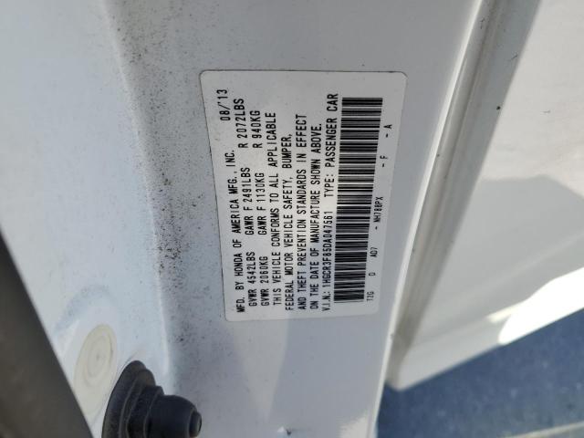 1HGCR3F85DA047561 - 2013 HONDA ACCORD EXL WHITE photo 12