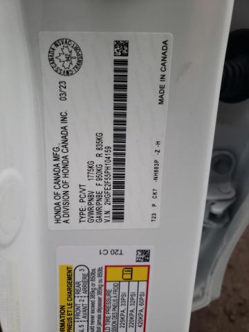 2HGFE2F55PH104159 - 2023 HONDA CIVIC SPORT თეთრი ფოტო 13