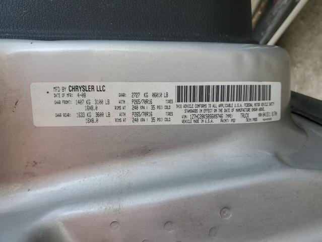 1Z7HC28K58S609746 - 2008 MITSUBISHI RAIDER LS SILVER photo 12