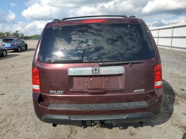 5FNYF4H28CB079891 - 2012 HONDA PILOT LX BURGUNDY photo 6