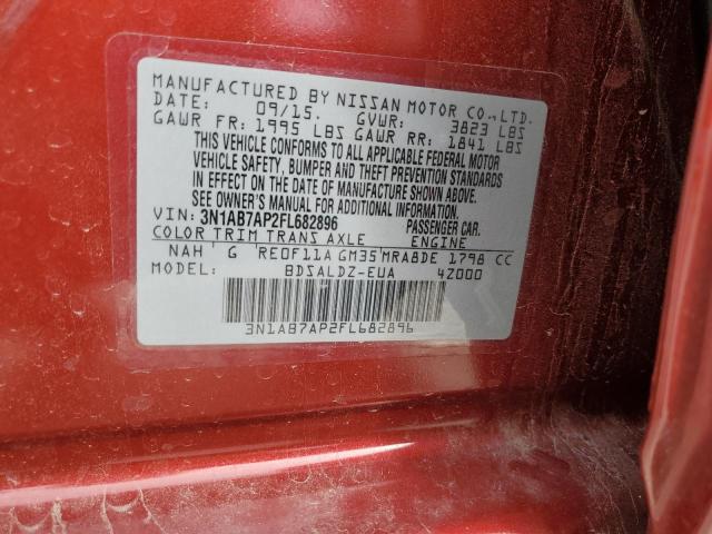 3N1AB7AP2FL682896 - 2015 NISSAN SENTRA S BURGUNDY photo 13