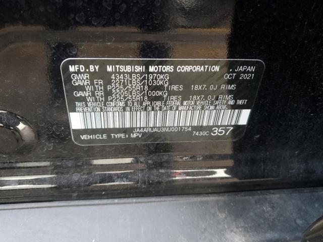 JA4ARUAU3NU001754 - 2022 MITSUBISHI OUTLANDER ES BLACK photo 13