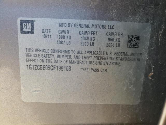 1G1ZC5E05CF199108 - 2012 CHEVROLET MALIBU 1LT 灰色 照片 12