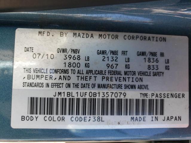 JM1BL1UF0B1357079 - 2011 MAZDA 3 I TEAL photo 12