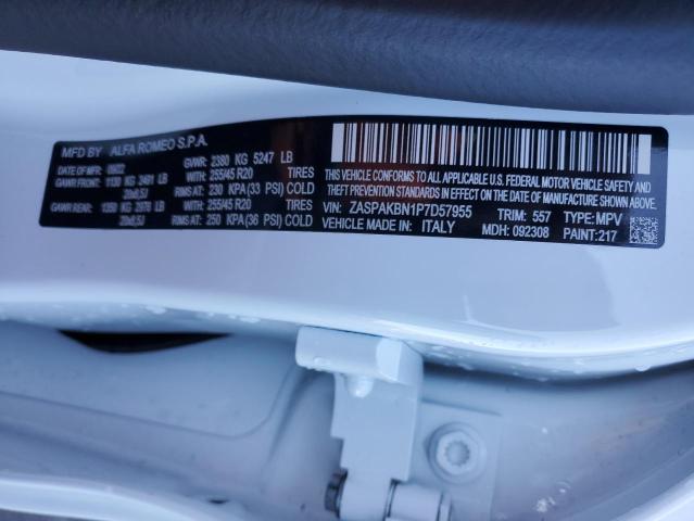 ZASPAKBN1P7D57955 - 2023 ALFA ROMEO STELVIO TI WHITE photo 14