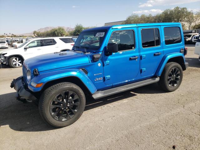 1C4JJXP69MW734692 - 2021 JEEP WRANGLER U SAHARA 4XE BLUE photo 1