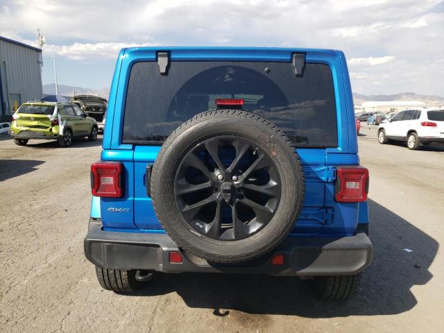 1C4JJXP69MW734692 - 2021 JEEP WRANGLER U SAHARA 4XE BLUE photo 6