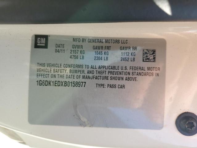 1G6DK1EDXB0158977 - 2011 CADILLAC CTS PERFORMANCE COLLECTION Beyaz fotoğraf 13