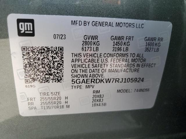 5GAERDKW7RJ105924 - 2024 BUICK ENCLAVE AVENIR GREEN photo 13