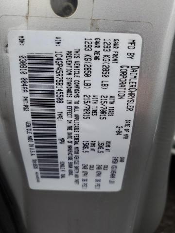 1C4GP45R75B145508 - 2005 CHRYSLER TOWN & COU ვერცხლისფერი ფოტო 12