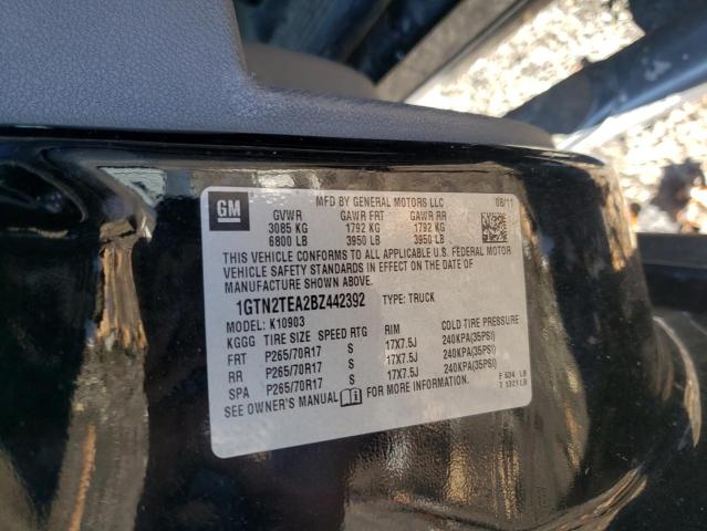 1GTN2TEA2BZ442392 - 2011 GMC SIERRA K1500 BLACK photo 12