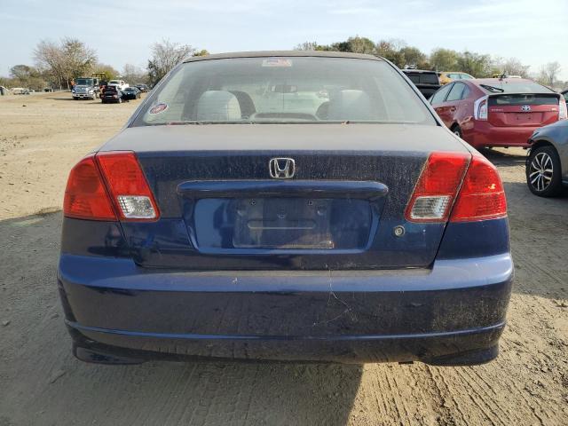 2HGES16544H603545 - 2004 HONDA CIVIC LX BLUE photo 6