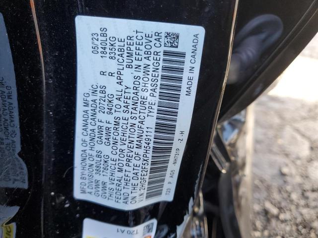 2HGFE2F5XPH549111 - 2023 HONDA CIVIC SPORT Қара фото 12