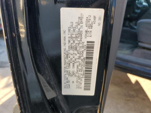 5TBBN44114S435805 - 2004 TOYOTA TUNDRA ACCESS CAB SR5 BLACK photo 12